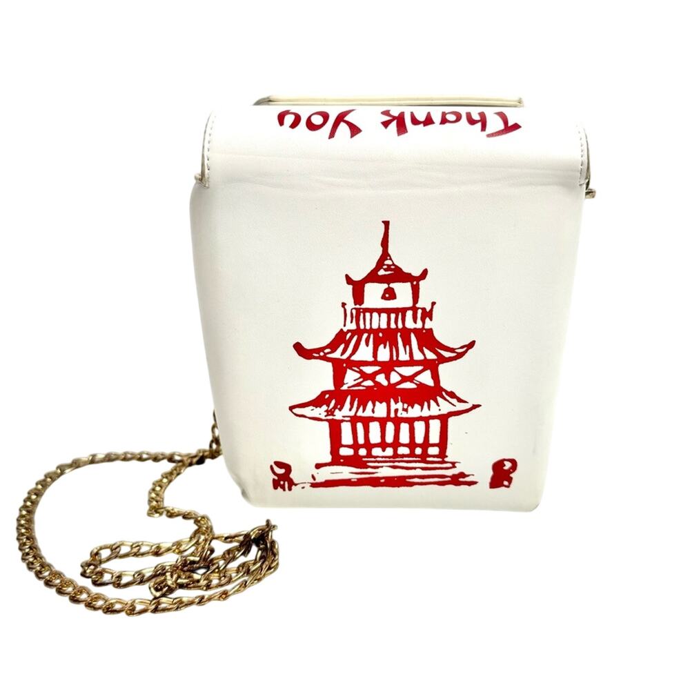 Chinese Takeout White & Red Shoulder Bag Purse